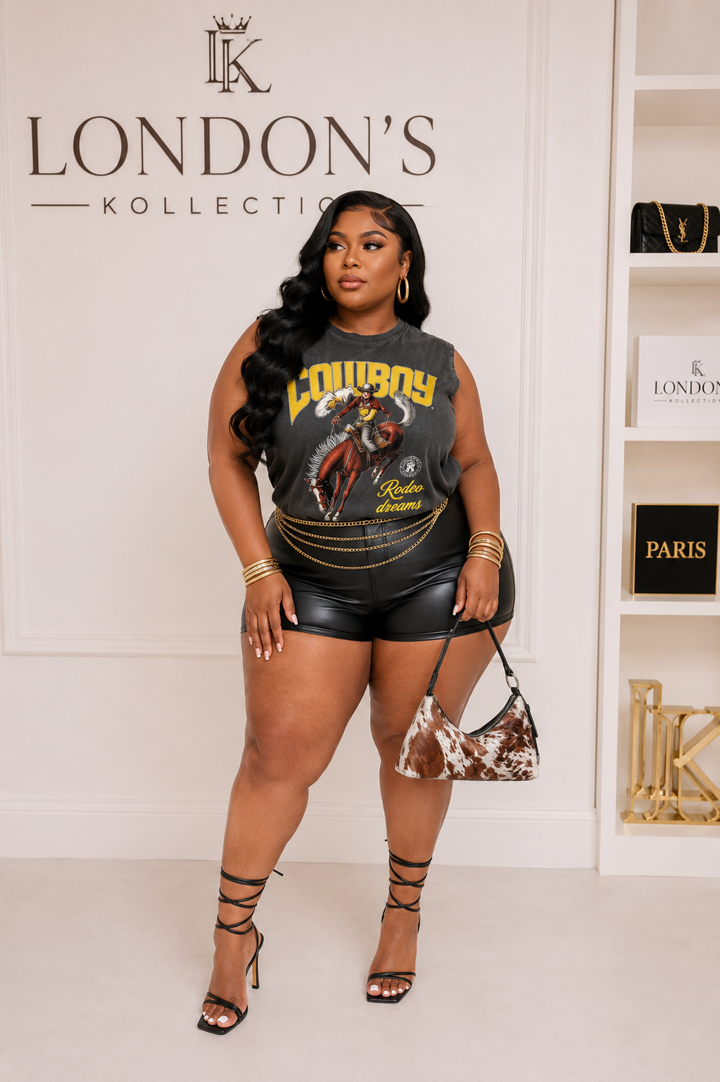 Curve Control Faux Leather Shorts