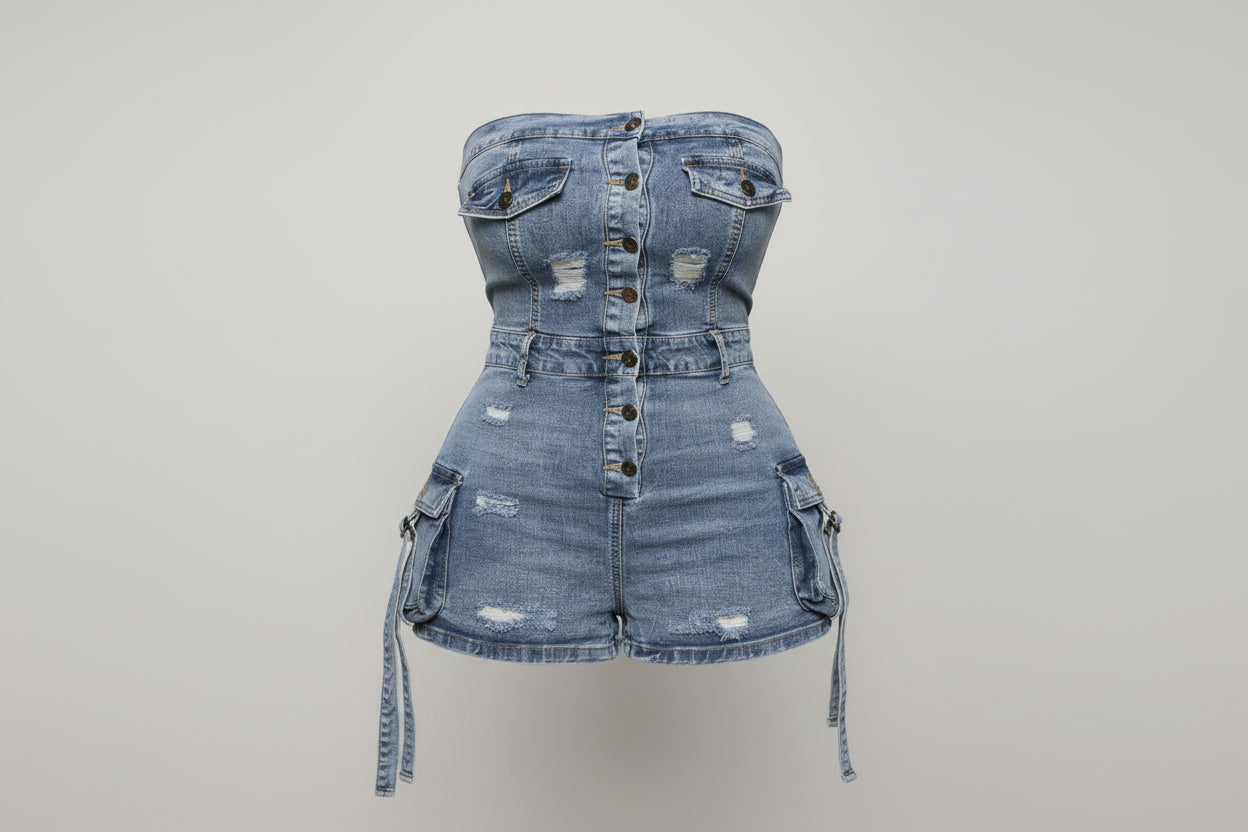 Denim On Me Romper